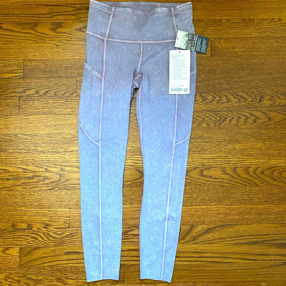 Lululemon Fast and Free HR 25” sold out ice dye tight. NWT